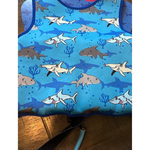 NEW Kids Life Jacket Swim Vest M/L 33-58 Pounds Sharks - Picture 4 of 4